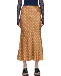 Marine Serre Tan All Over Moon Flou Midi Skirt Bgdark