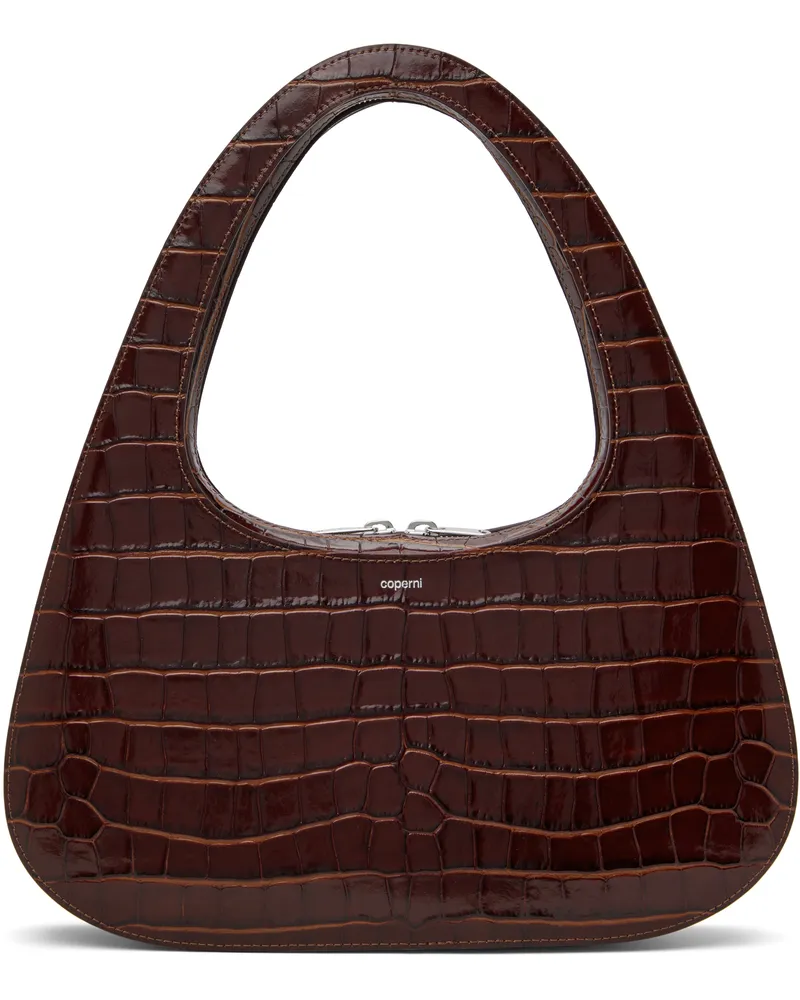 COPERNI Brown Croco Large Baguette Swipe Bag Brown