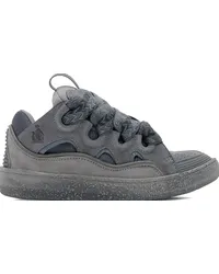 Lanvin Gray Leather Curb Sneakers Light