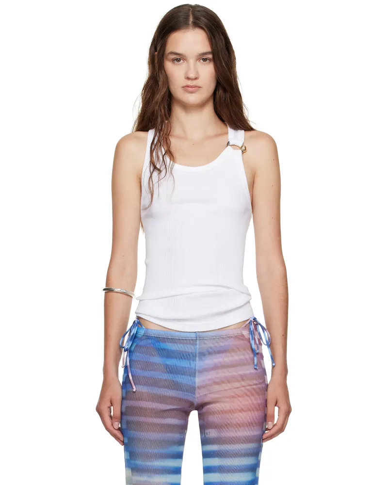 Jean Paul Gaultier White 'The Piercing' Tank Top 01