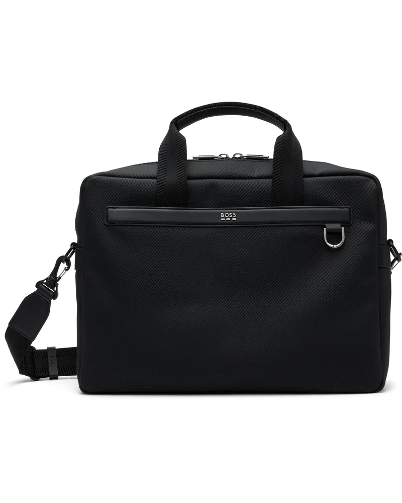 HUGO BOSS Black Multi-Pocket Logo Briefcase 001-black