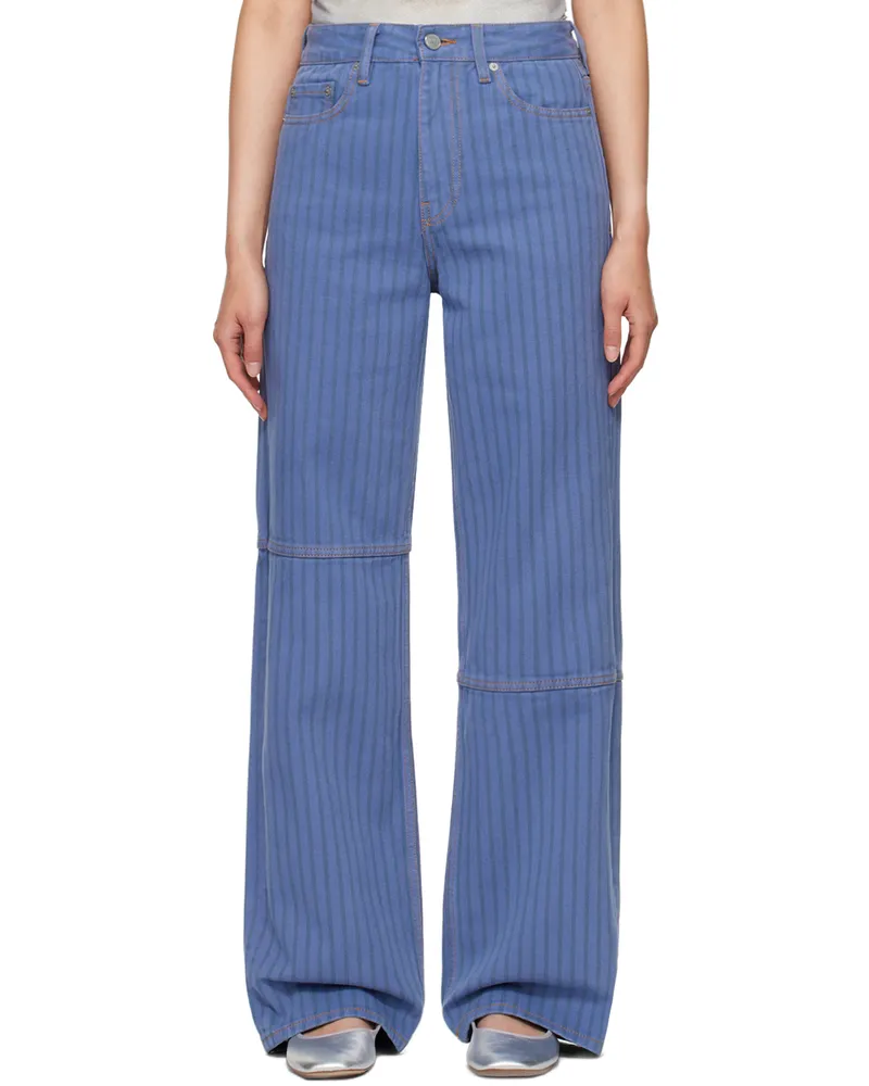 Ganni Blue Stripe Izey Jeans 083