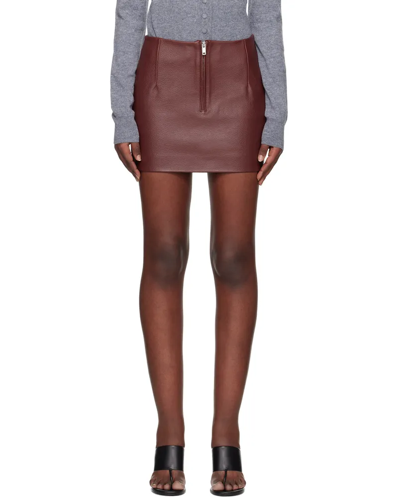 ROTATE Birger Christensen Burgundy Bonded Leather Miniskirt 580