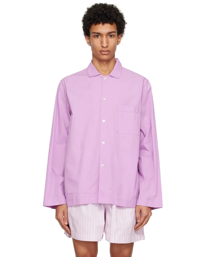 TEKLA Pink Oversized Pyjama Shirt Purple