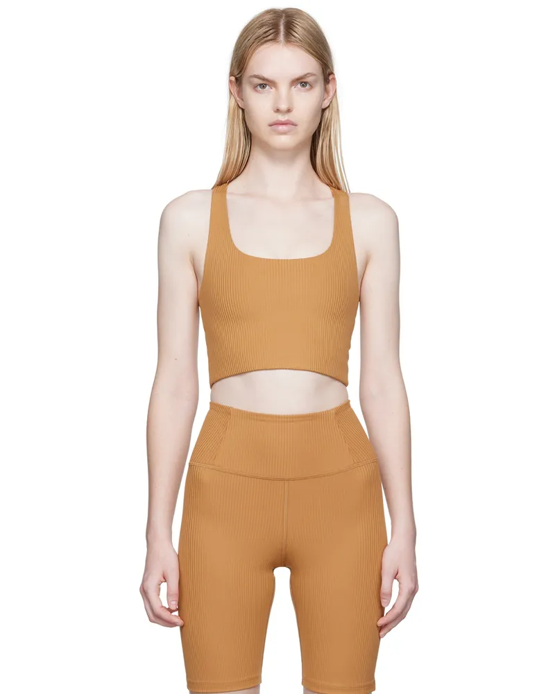 Girlfriend Collective Tan Paloma Sport Bra Toffee