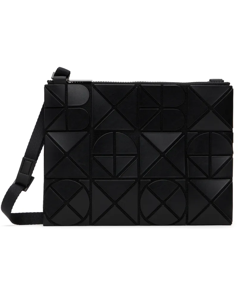 Issey Miyake Black Font Crossbody Bag 16-matte