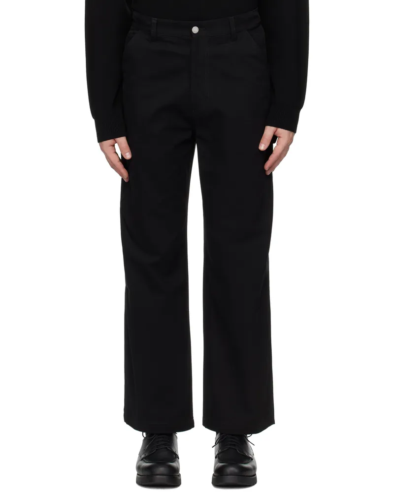 Uniform Bridge Black Canvas Carpenter Trousers Black