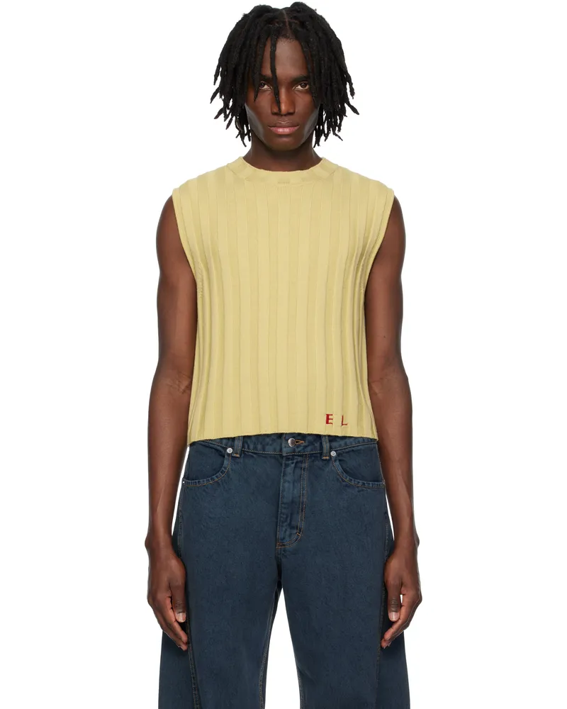 Eckhaus Latta Yellow & Burgundy Keyboard Vest Domino