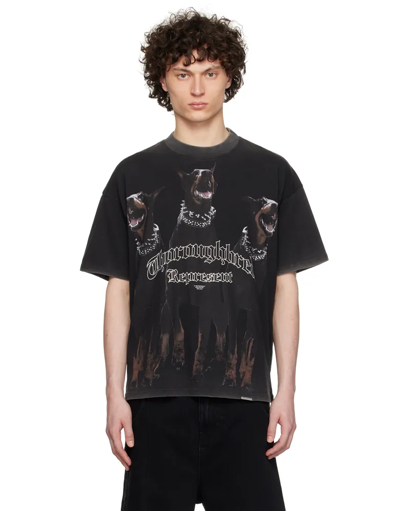 REPRESENT Black 'Thoroughbred' T-shirt Vintage