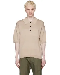 Helmut Lang Beige Oversized Polo Taupe