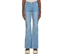 SSENSE Exclusive Blue Nano Mist Denim-Bias Line Jeans