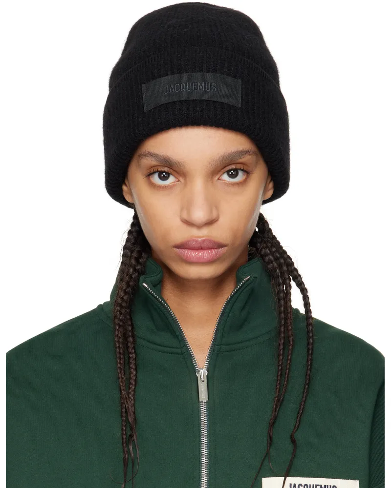Jacquemus Black 'The Gros Grain' Beanie 990
