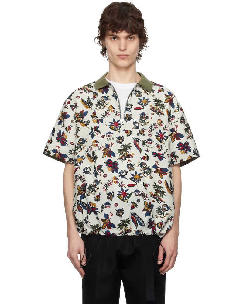 Sacai Multicolor Tropical Print Polo 897