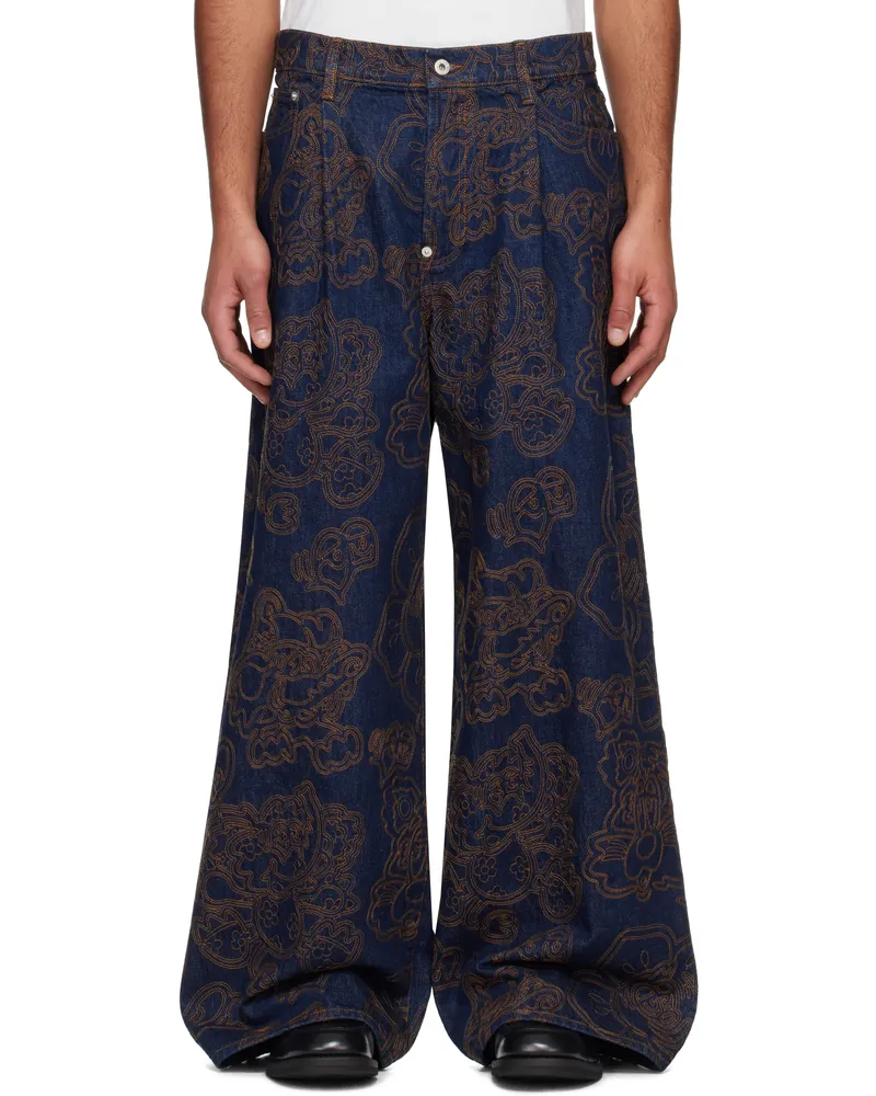 Kenzo Navy Kenzo Paris VERDY Edition Buggy Fit Jeans Rinse