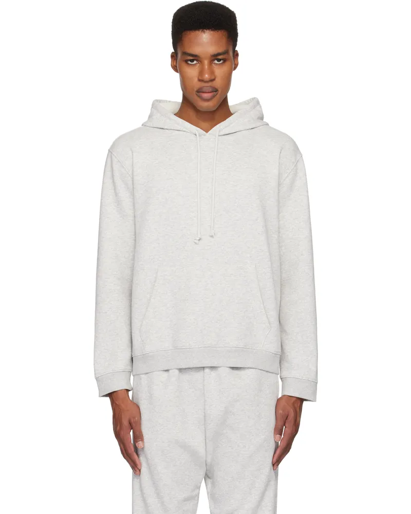 SKIMS Gray Fleece Lounge Classic Hoodie Light