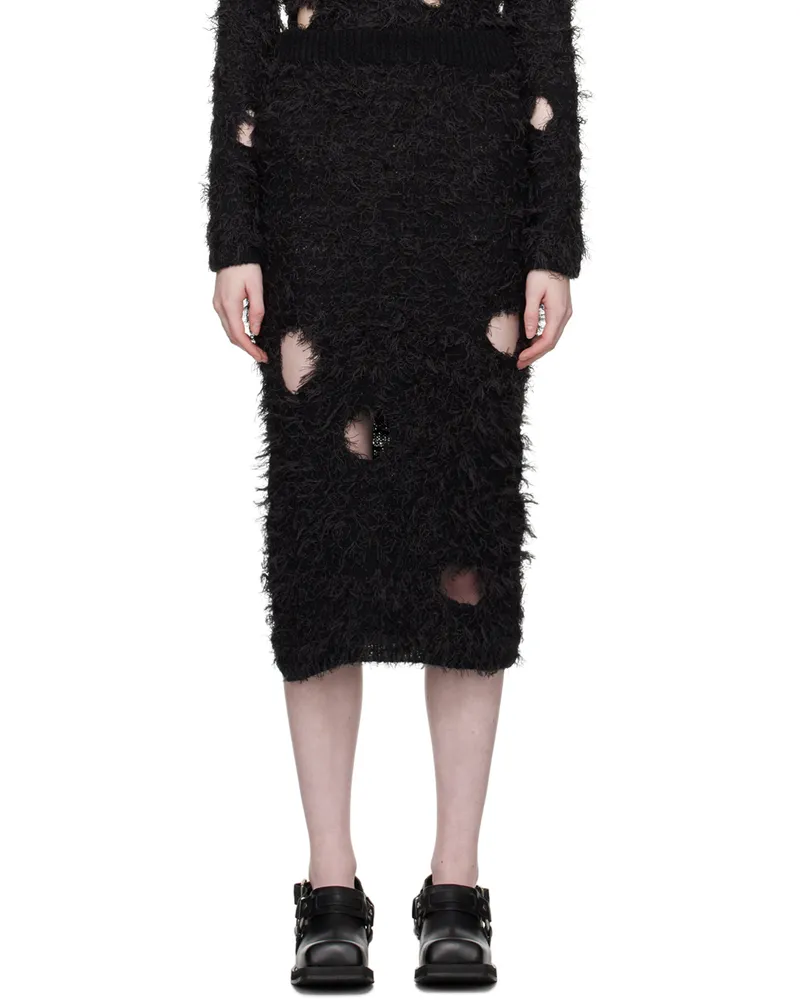 Acne Studios Black Cutout Midi Skirt 900