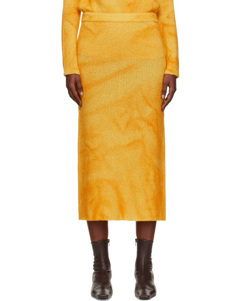 Gabriela Hearst Yellow Dorcas Midi Skirt Auf