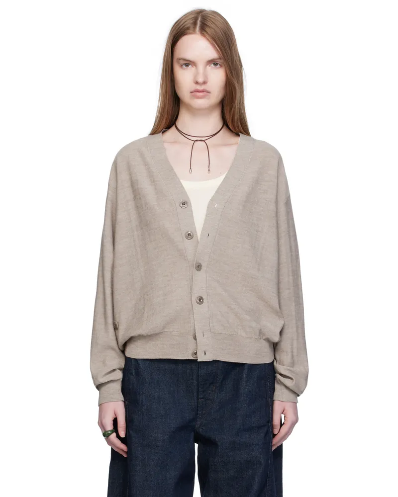 Christophe Lemaire Taupe Relaxed Twisted Cardigan Br446