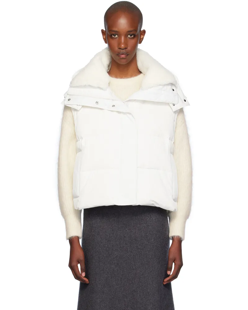 Yves Salomon White Ultralight Down Vest A1057