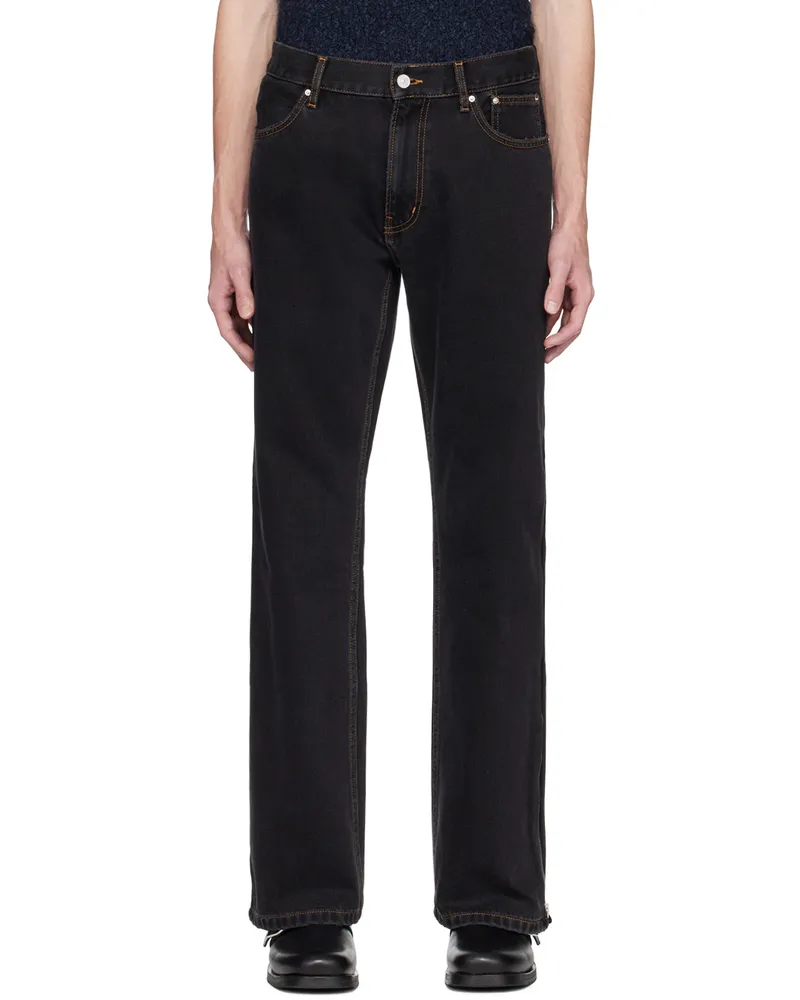 GAUCHERE Black Double Zipper Jeans 1000