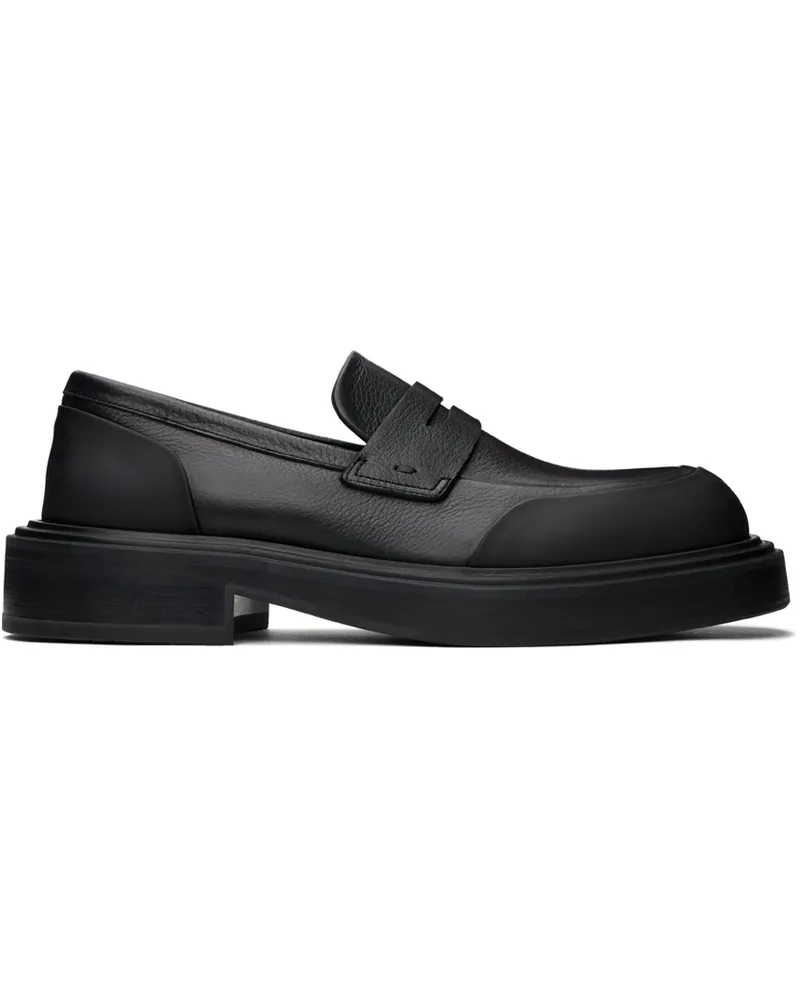 Ferragamo Black Rubber Details Loafers Nero