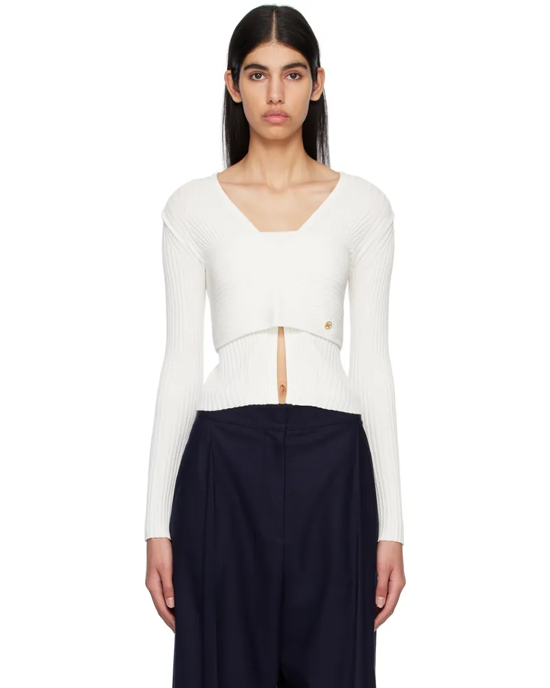 RECTO Off-White Two-Way Cardigan Off