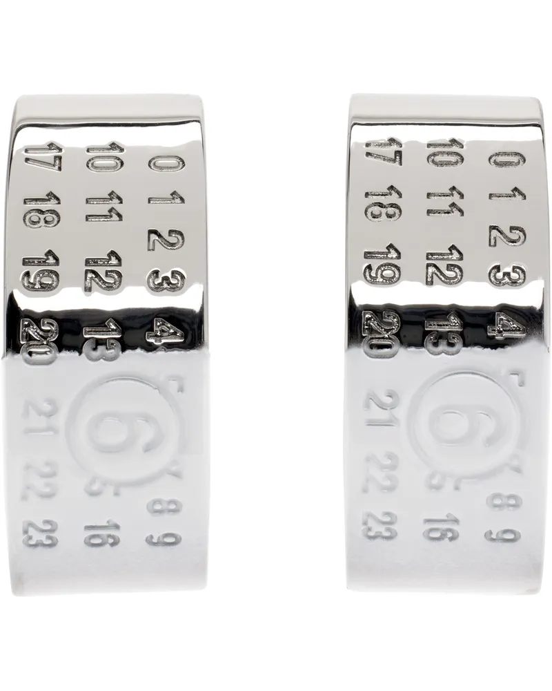 Maison Margiela Silver Minimal Logo 8 Earrings 971