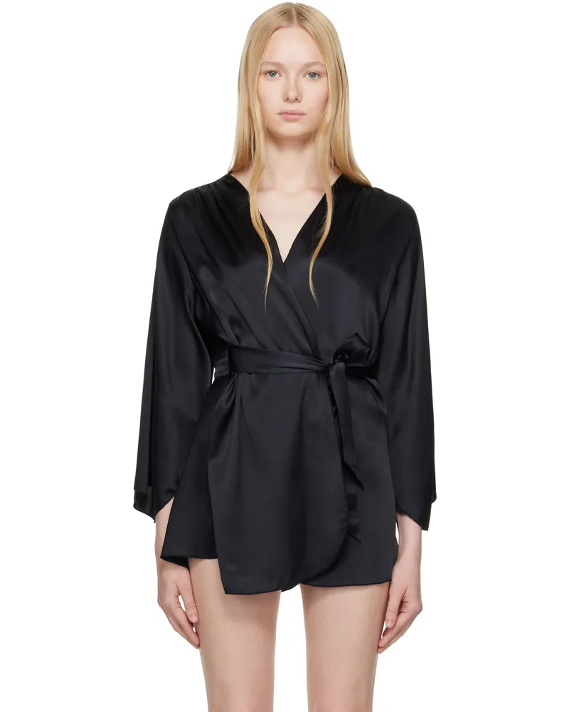 Fleur Du Mal Black Angel Sleeve Robe 0100