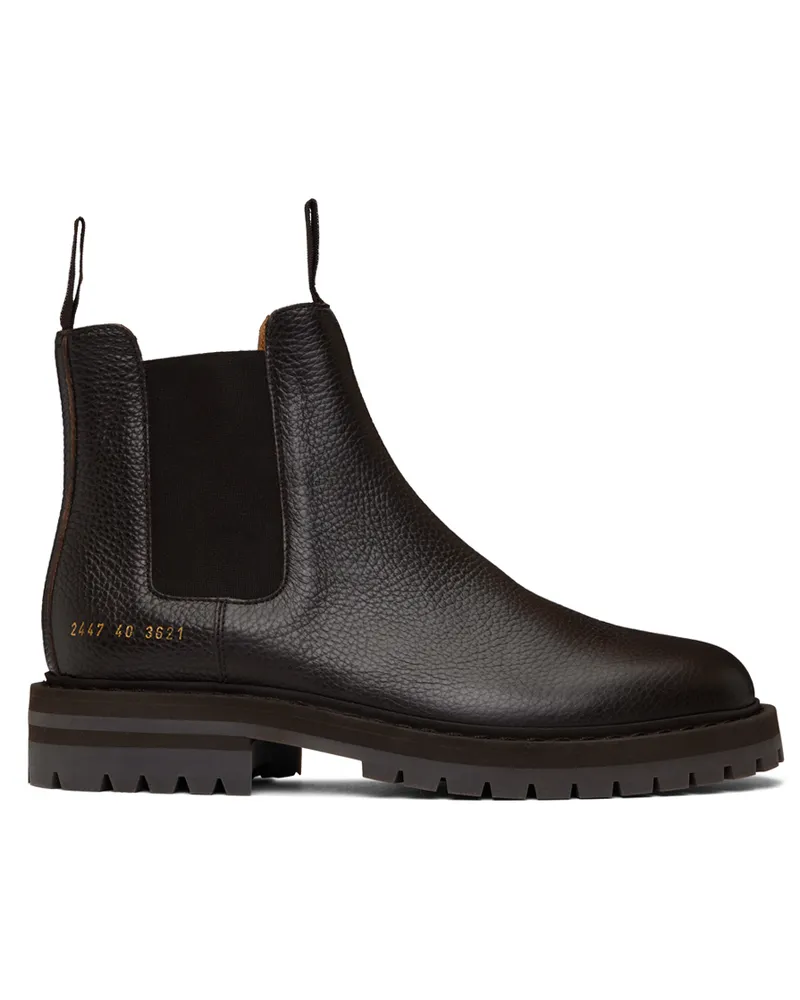 Common Projects Brown Leather Chelsea Boots 3621