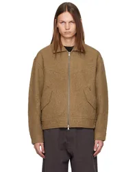 lesugiatelier Brown Wool Bomber Jacket Beige