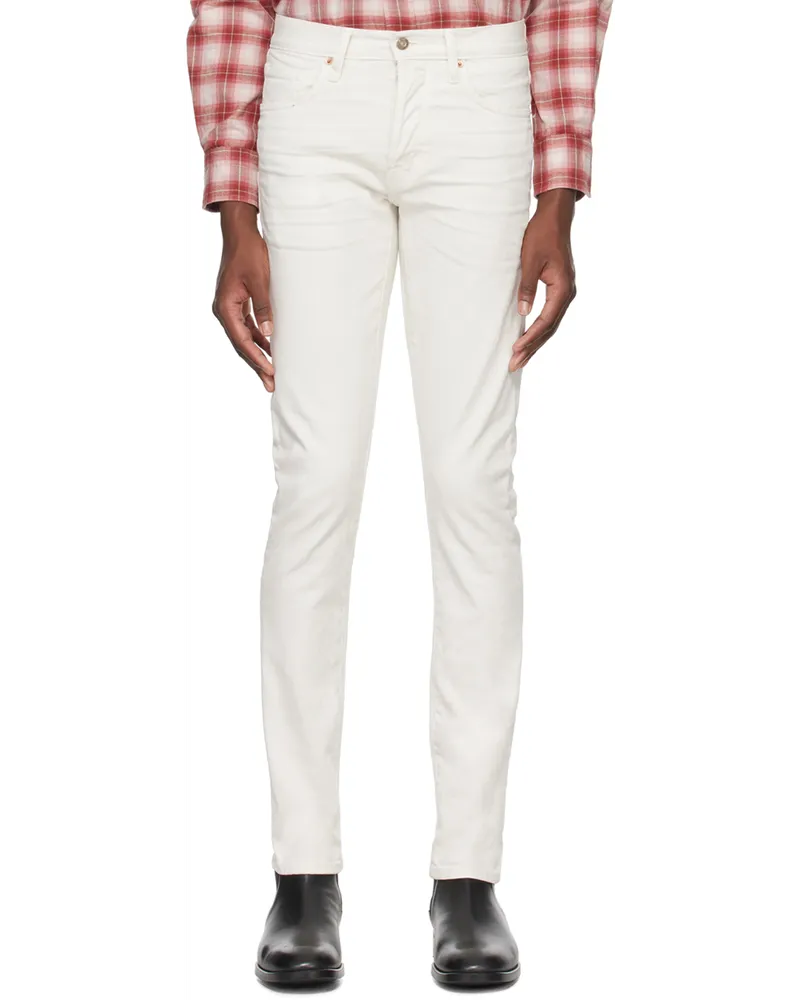 Tom Ford Off-White Slim-Fit Jeans Chalk