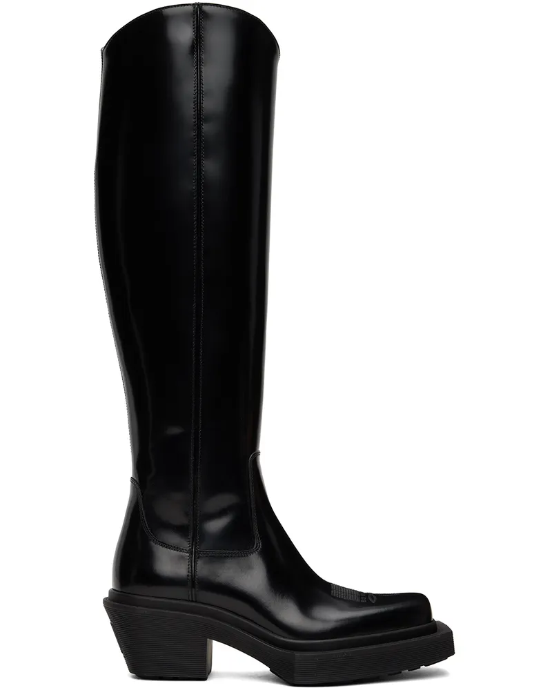 VTMNTS Black Neo Western Tall Boots Shiny