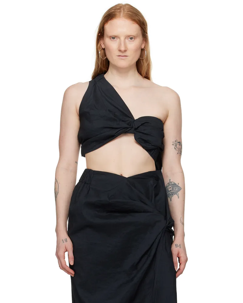 Issey Miyake Black Twisted Top 15