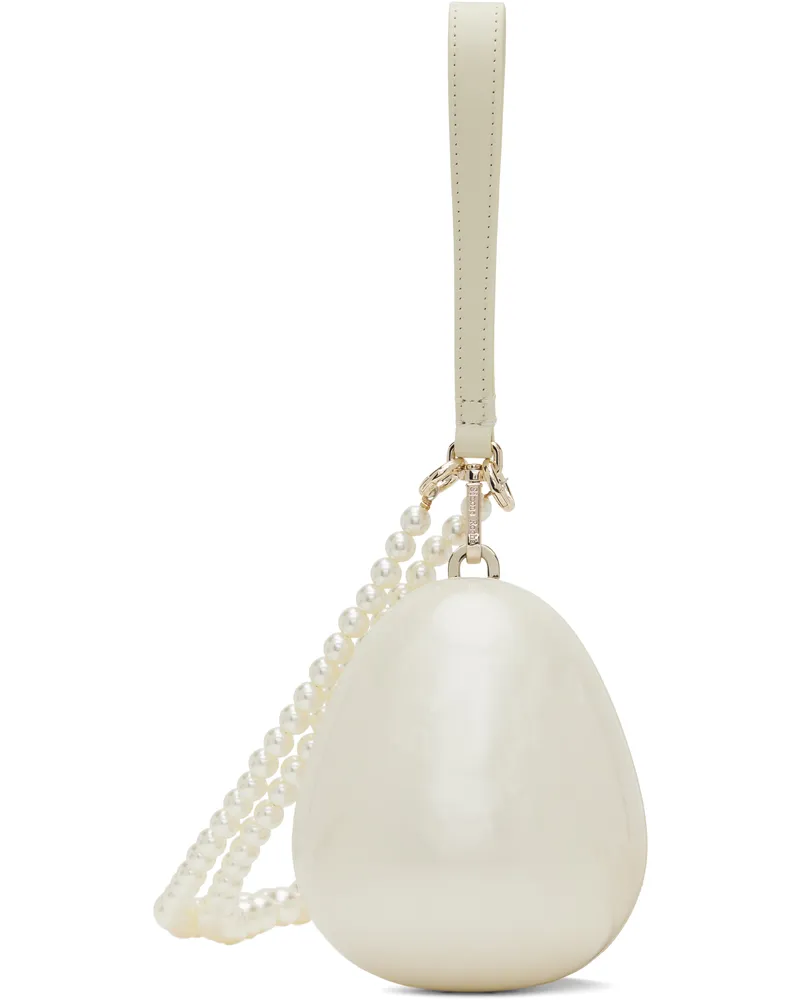 Simone Rocha Off-White Micro Pearl Egg Bag Pearl