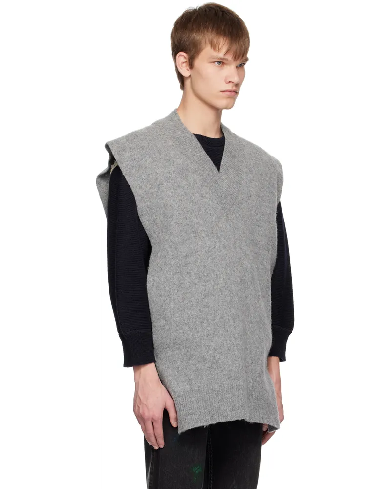 Maison Margiela Gray V-Neck Vest - bei MyBestBrands shoppen