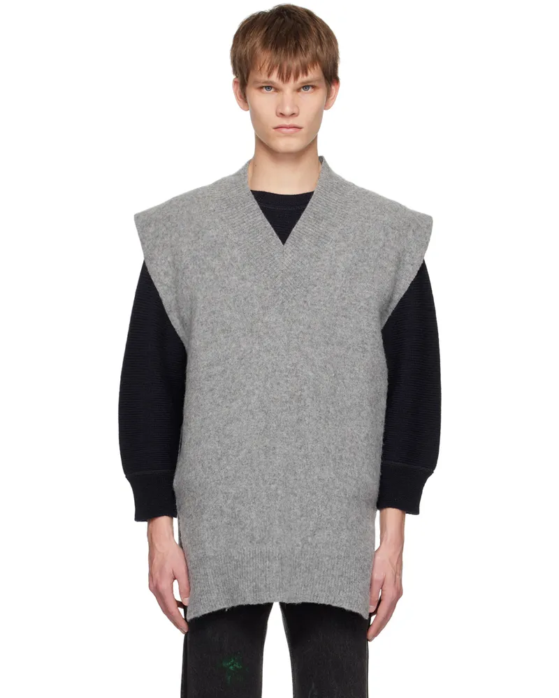 Maison Margiela Gray V-Neck Vest - bei MyBestBrands shoppen