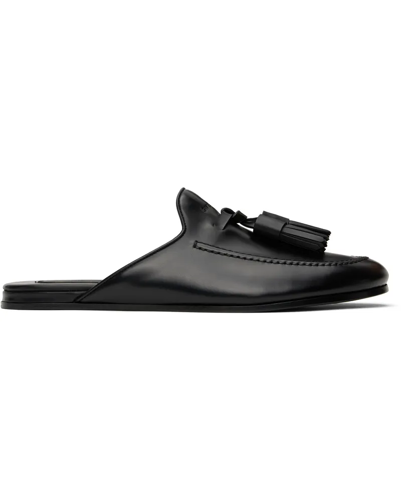 Givenchy Black Leather Slippers 001-black