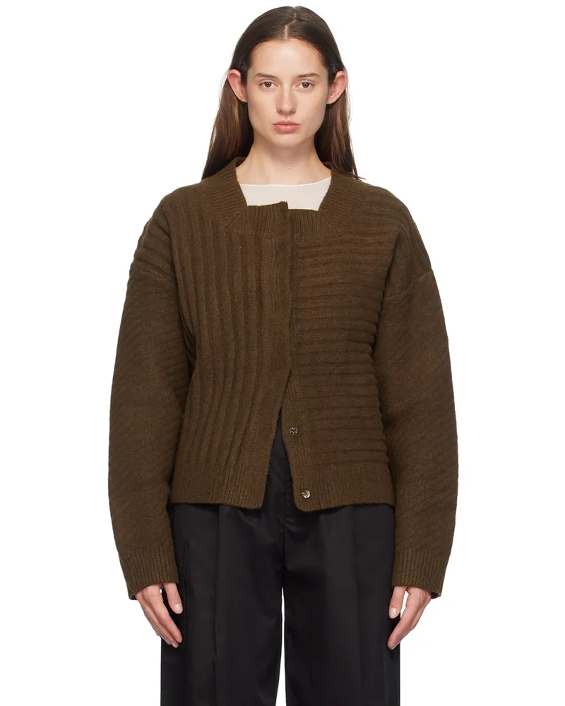 Deiji Studios Brown OS Square Cardigan Dark