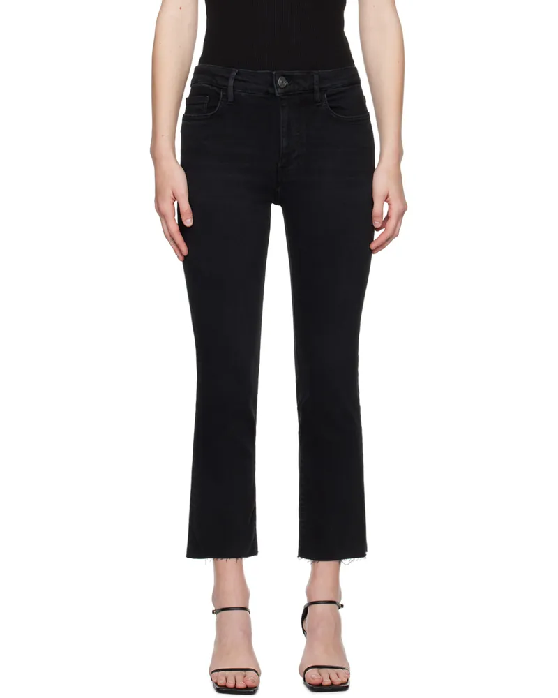 Frame Denim Black 'Le High Straight' Jeans Blackthorn