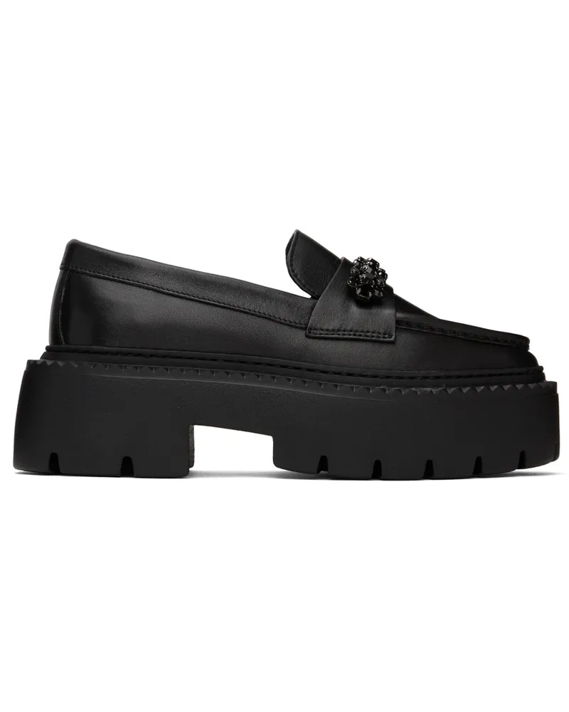 Jimmy Choo Black Bryer Flat Loafers Black