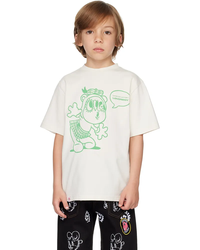 Charles Jeffrey Loverboy Kids Off-White Childs Artwork T-Shirt Ecru