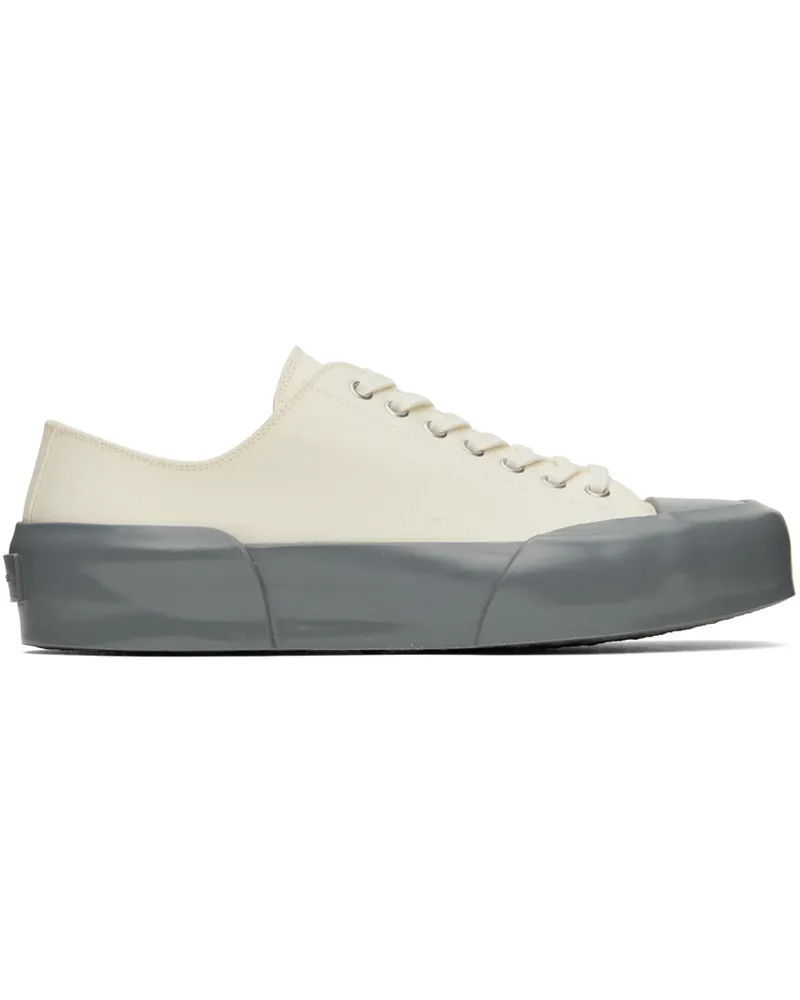 Jil Sander White & Gray Low-Top Sneakers 130