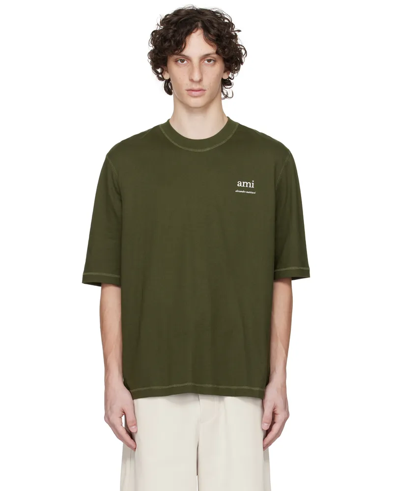 AMI Paris Green Cotton T-shirt 376