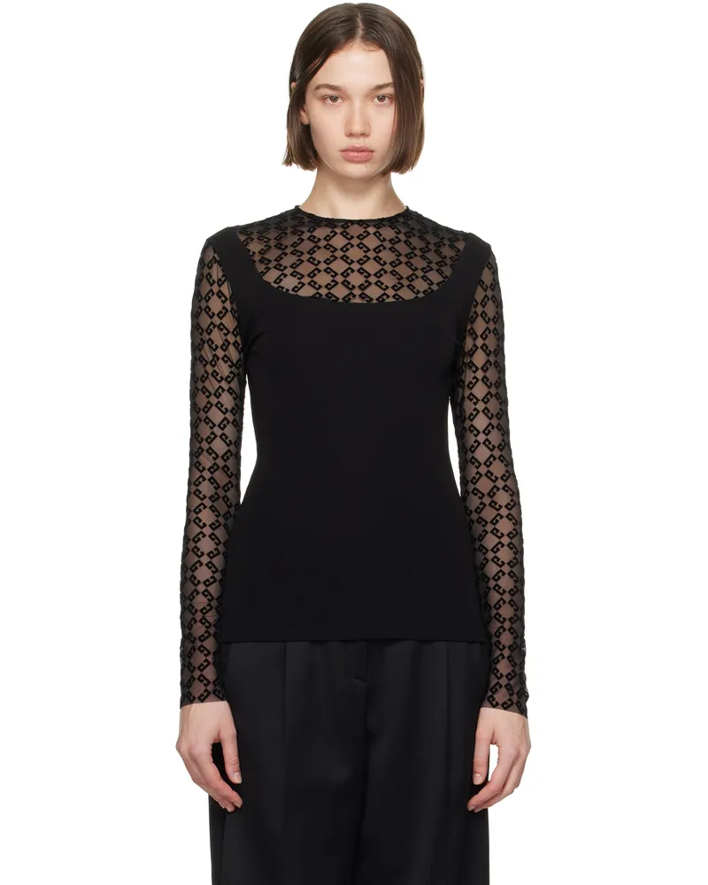 Givenchy Black Slim Fit Monogram 72 T-shirt 001-black