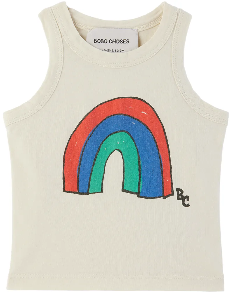 BOBO CHOSES Baby Off-White Rainbow Tank Top Off