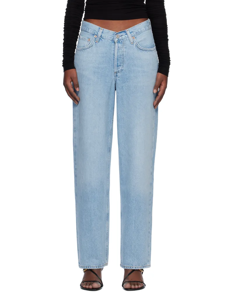 AGOLDE Blue V-Waist Baggy Jeans Prevail