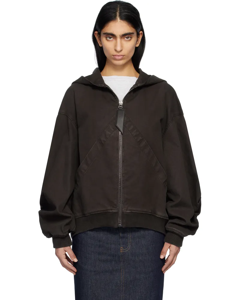 ATTICO Brown Hooded Bomber Jacket 064