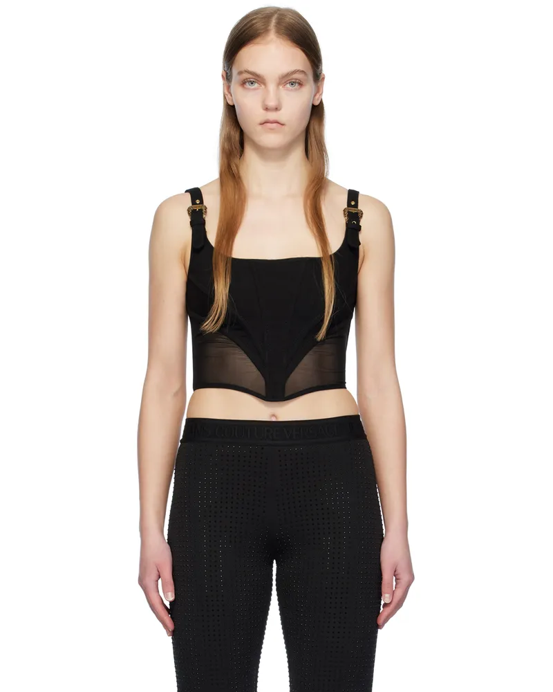 Versace Jeans Black Baroque Buckle Top E909