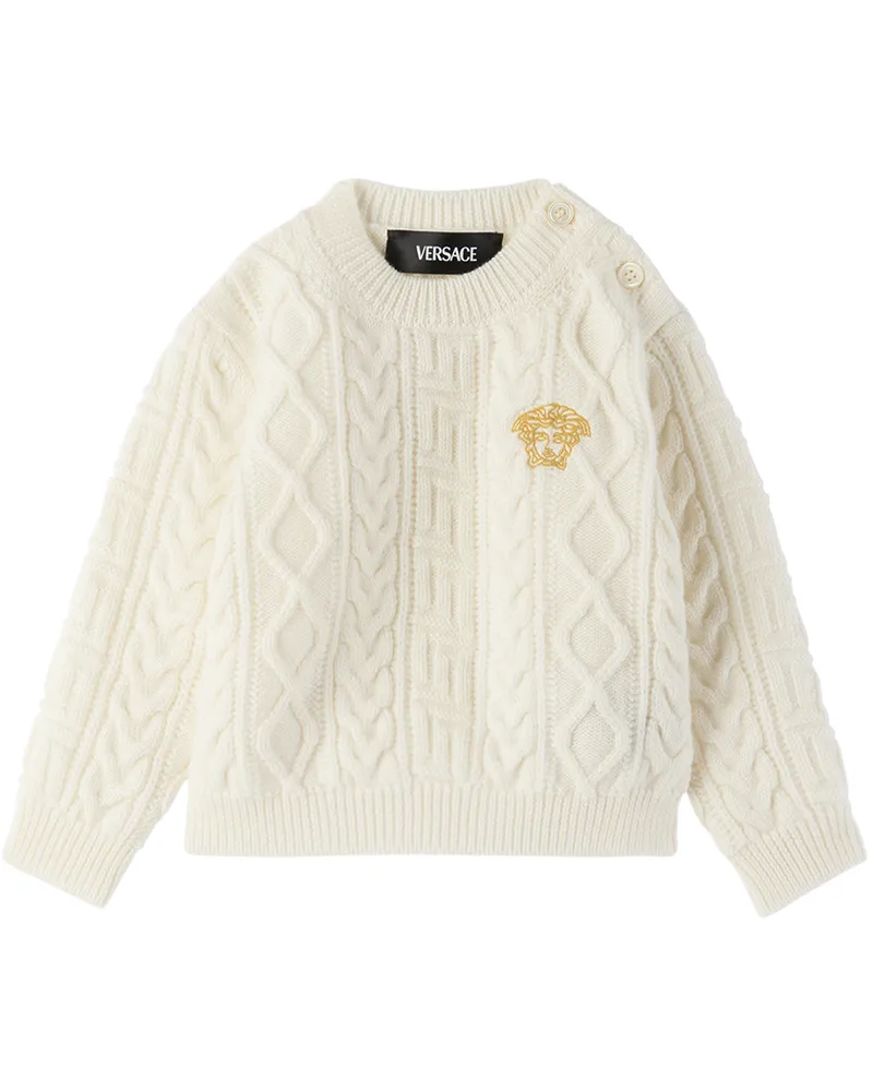 Versace Baby Off-White Medusa Sweater 1w470-ivory