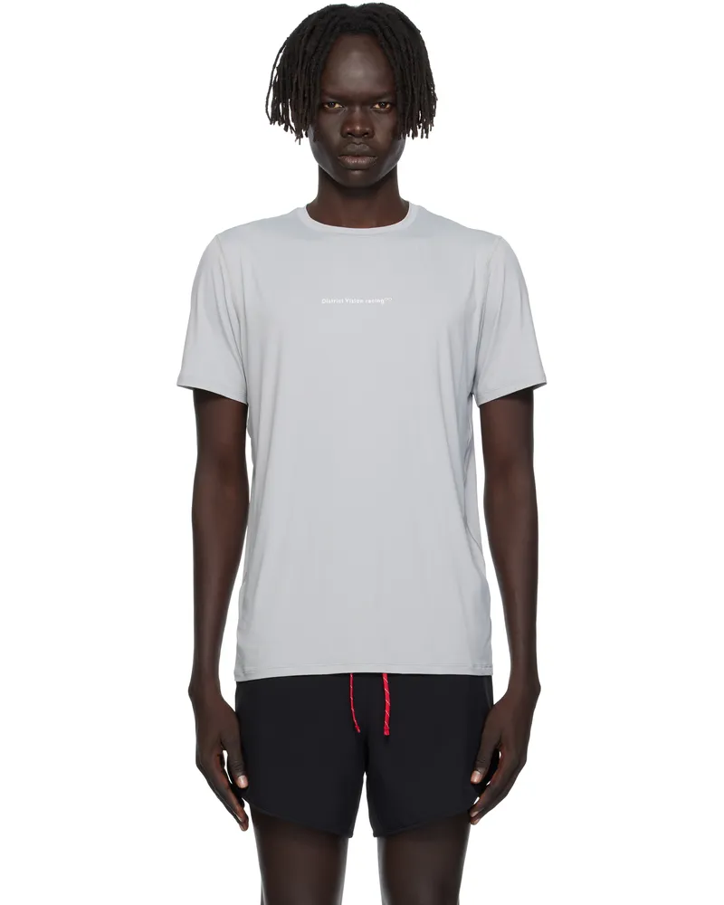 District Vision Gray Ultralight Aloe Short Sleeve T-shirt Granite